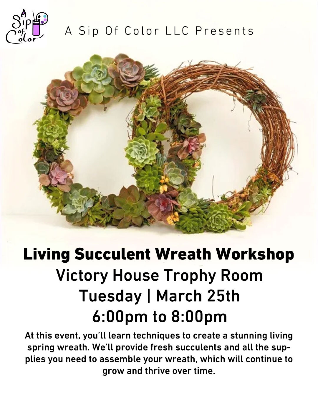 Living Succulent Wreath Workshop 3 25 25